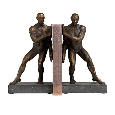 9.75" Modern Polystone Leaning Men Bookends, 2ct.