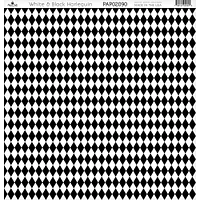 Paper Café White & Black Harlequin 12" x 12" Cardstock, 15 Sheets