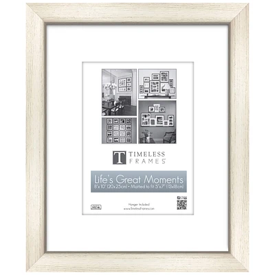 Timeless Frames® Life's Great Moments Whitewashed 5" x 7" Frame with Mat