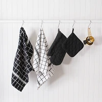 DII® Black Windowpane Terry Dishtowel, 4ct.