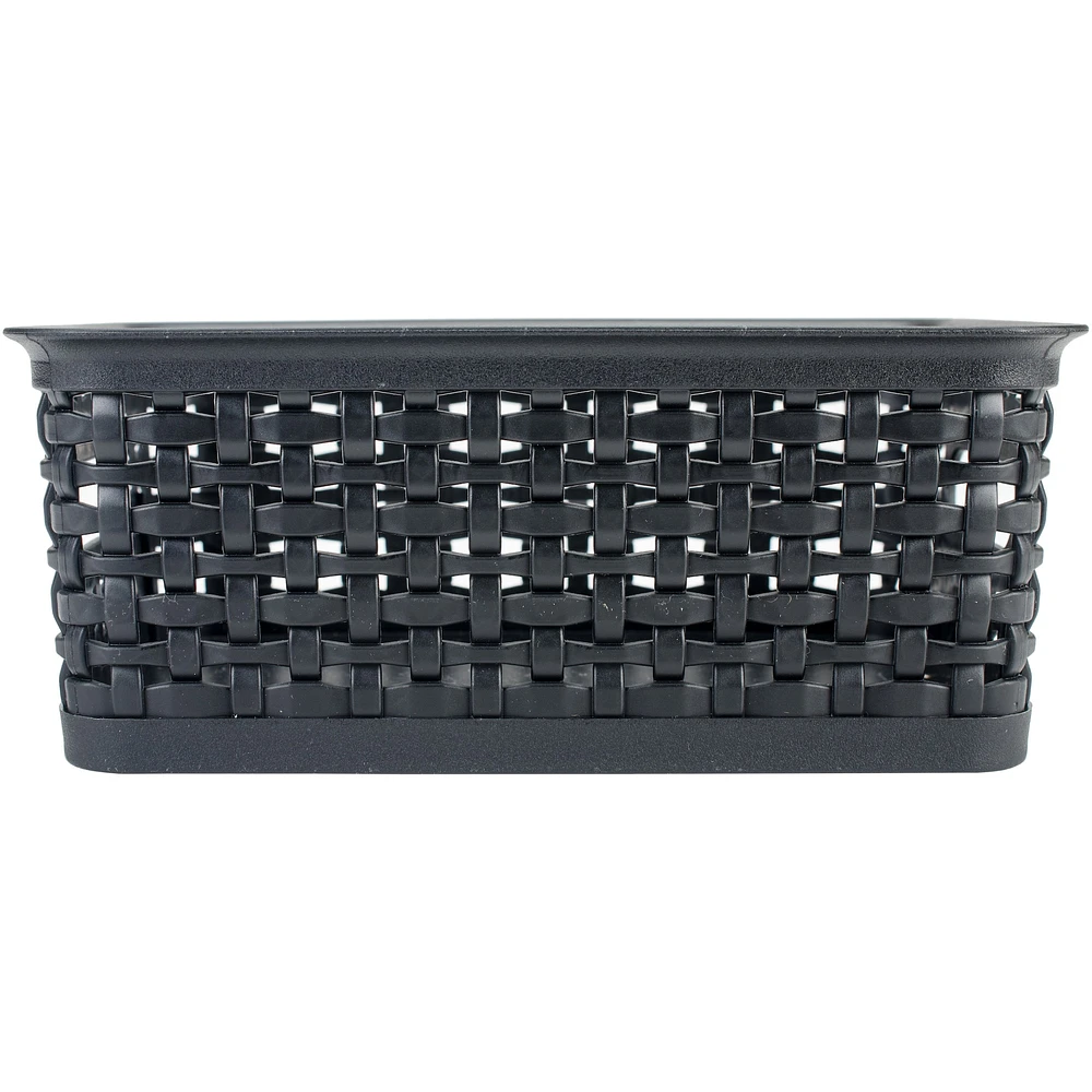 Black Weave Design Plastic Bin