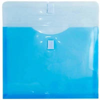 JAM Paper 11.625" x 9.625" Blue Plastic Expansion Hook & Loop Closure Envelopes, 6ct.