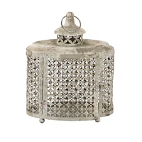 Beige Metal Rustic Lantern Set