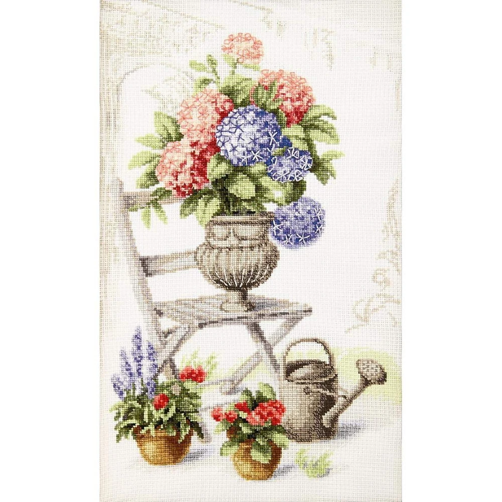 Charivna Mit Summer Still Life with Hydrangea Cross Stitch Kit