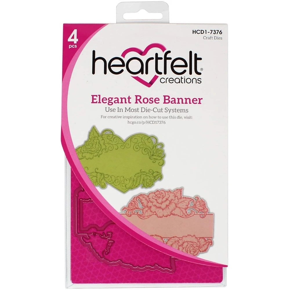 Heartfelt Creations® Elegant Rose Banner Cut & Emboss Dies