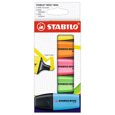 STABILO® BOSS® 5 Color Mini Highlighter Wallet Set