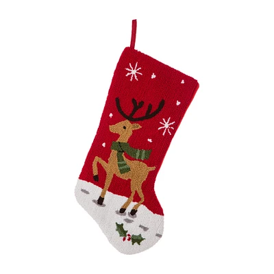 Glitzhome® 19" Reindeer Hooked Stocking