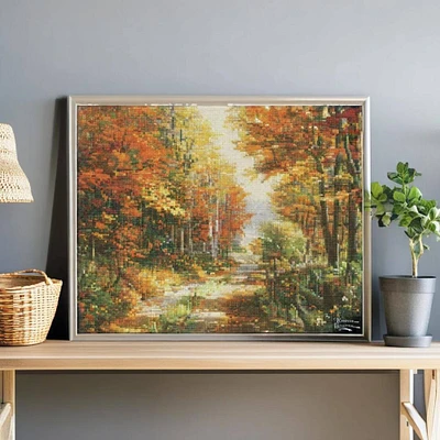 Diamond Dotz® Intermediate Level Thomas Kinkade A Walk Down Autumn Lane Diamond Painting Kit