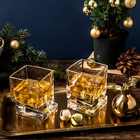 JoyJolt® Carre Square Heavy Base Crystal Whiskey Glasses, 4ct.