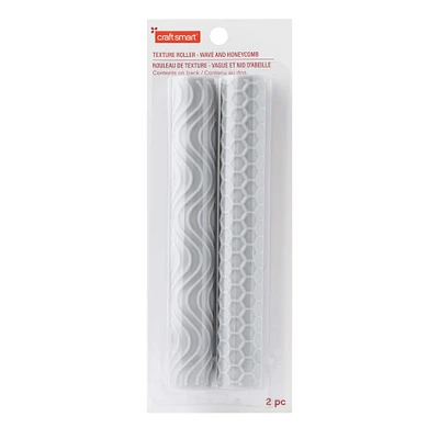 6 Packs: 2 ct. (12 total) Wave & Honeycomb Texture Rollers by Craft Smart®