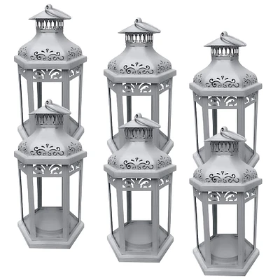 6 Pack: 10.5" White Metal Lantern by Ashland®