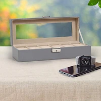 Ash Gray Hexa Leather Watch Box