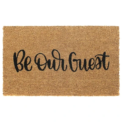 RugSmith Black Be Our Guest Machine Tufted Doormat