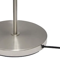 Simple Designs 57" Brushed Nickel Drum Shade Floor Lamp