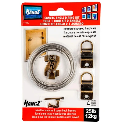 HangZ™ 25lb. Canvas Wire 1 Hole D Ring Kit