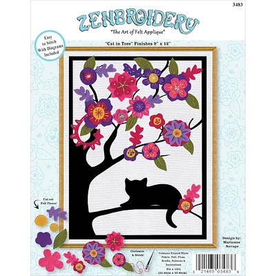 Design Works™ Cat in Tree Silhouette Felt Collage Applique Kit