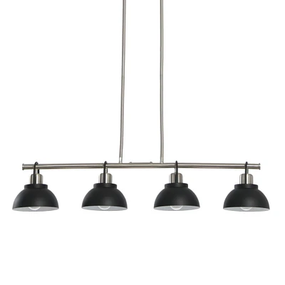 Robert Stevenson Lighting Walsh Metal 4-Light Linear Chandelier with Shades