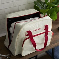 SINGER® Cream & Red Sewing Machine Carry Case