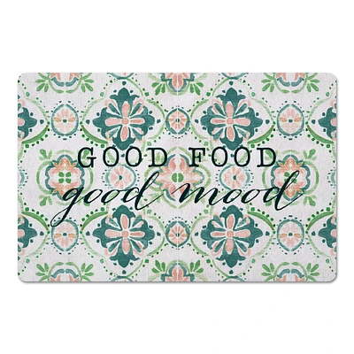 Good Food Good Mood Medallions Floor Mat