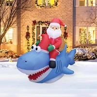 9ft. Inflatable Christmas Santa Riding Shark