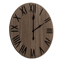 Elegant Designs Handsome 21" Farmhouse Wood Wall Clock