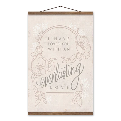 Everlasting Love Teak Hanging Canvas