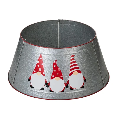 Glitzhome® 26" Christmas Galvanized Metal Gnomes Tree Collar