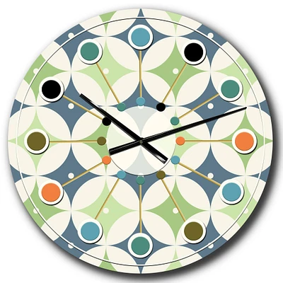 Designart 'Retro Geometric Design V Mid-Century Modern Wall Clock