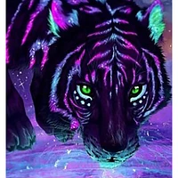 Sparkly Selections Black Light Tiger Diamond Painting Kit, Square Diamonds