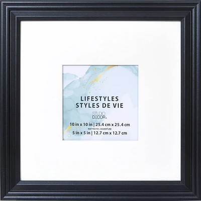 Black 5" x 5" Square Frame with Mat, Lifestyles™ by Studio Décor®