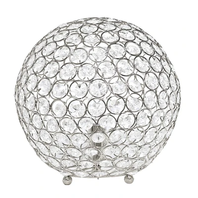 Lalia Home 10" Medium Metal Crystal Round Orb Table Lamp