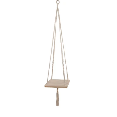 Flora Bunda 10" x 10" Macramé Hanging Shelf