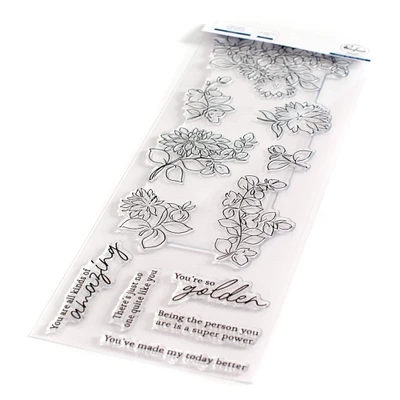 Pinkfresh Studio Dahlia Clear Slimline Stamp Set