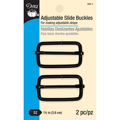 12 Packs: 2 ct. (24 total) Dritz® 1.5" Black Adjustable Slide Buckles