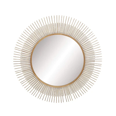 36" Gold Modern Metal Wall Mirror