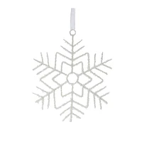 Glittered White Snowflake Wire Ornament Set