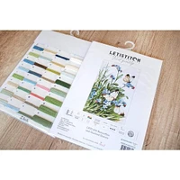 Letistitch Butterflies And Bluebird Flowers Counted Cross Stitch Kit