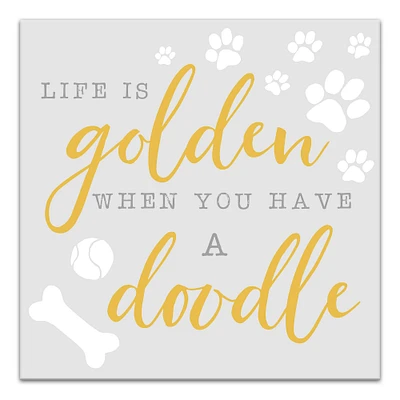 Life is Golden When You Have a Doodle Canvas Wall Art