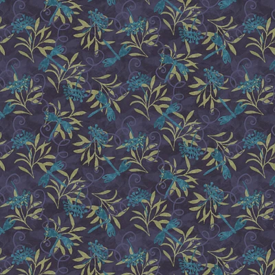 Springs Creative Purple Jasmine Dragonfly Cotton Fabric