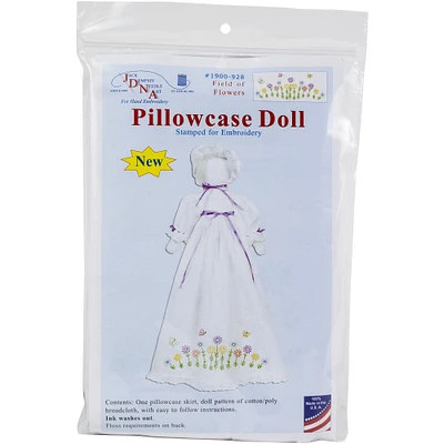 Jack Dempsey Field of Flowers Stamped Pillowcase Doll Kit