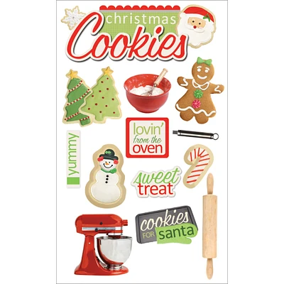 Paper House 3D Stickers 4.5"X7.5" -Christmas Cookies