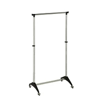 Honey Can Do Black Modern Adjustable Rolling Garment Rack