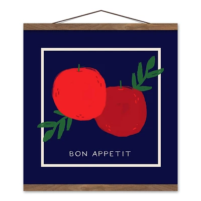 Bon Appetit Teak Hanging Canvas