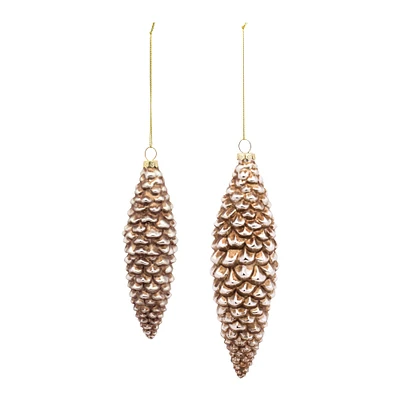 12ct. 7" Glass Pinecone Ornaments