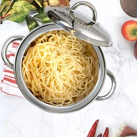 Oster Sangerfield 5qt. Stainless Steel Pasta Pot with Strainer Lid and Steamer Basket