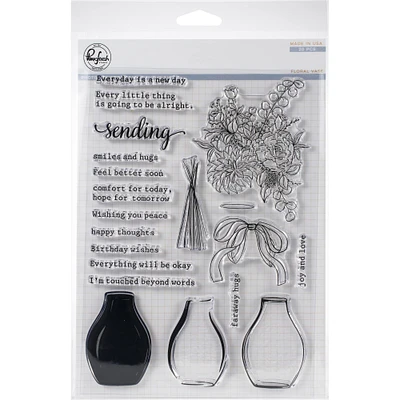 Pinkfresh Studio Floral Vase Clear Stamp Set