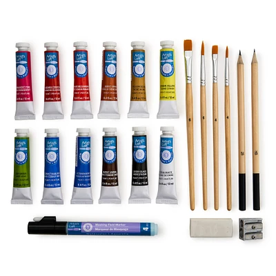 6 Pack: 28 Piece Level 1 Complete Watercolor Painting Set by Artist's Loft™