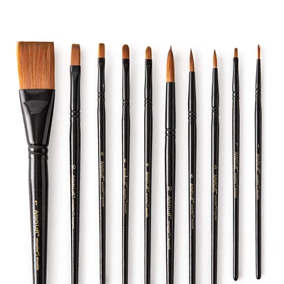 12 Packs: 10 ct. (120 total) Necessities™ Brown Synthetic Watercolor Brush Set by Artist's Loft™