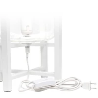 Simple Designs™ 13.5" White Wood Mounted Table Lamp with Clear Glass Cylinder Shade