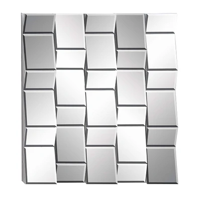 39'' Silver Glam Wood Wall Mirror